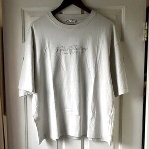 NWT Zara Men’s Short Sleeve Cotton T-Shirt Very Light Gray Size XL